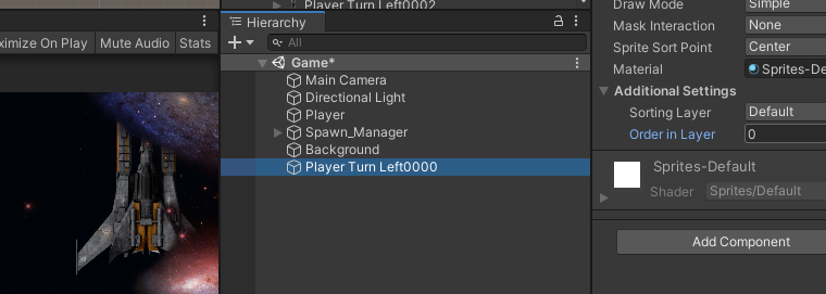 Player layer behind background layer